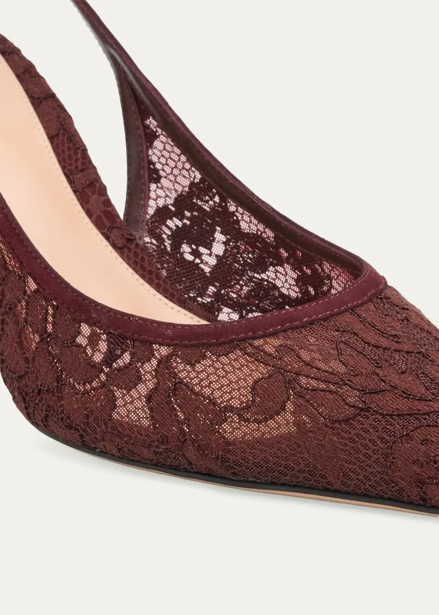 Gianvito Rossi 70mm Floral Lace Slingback Pumps | Thumbnail 5 Gianvito Rossi 70mm Floral Lace Slingback Pumps | Thumbnail 5