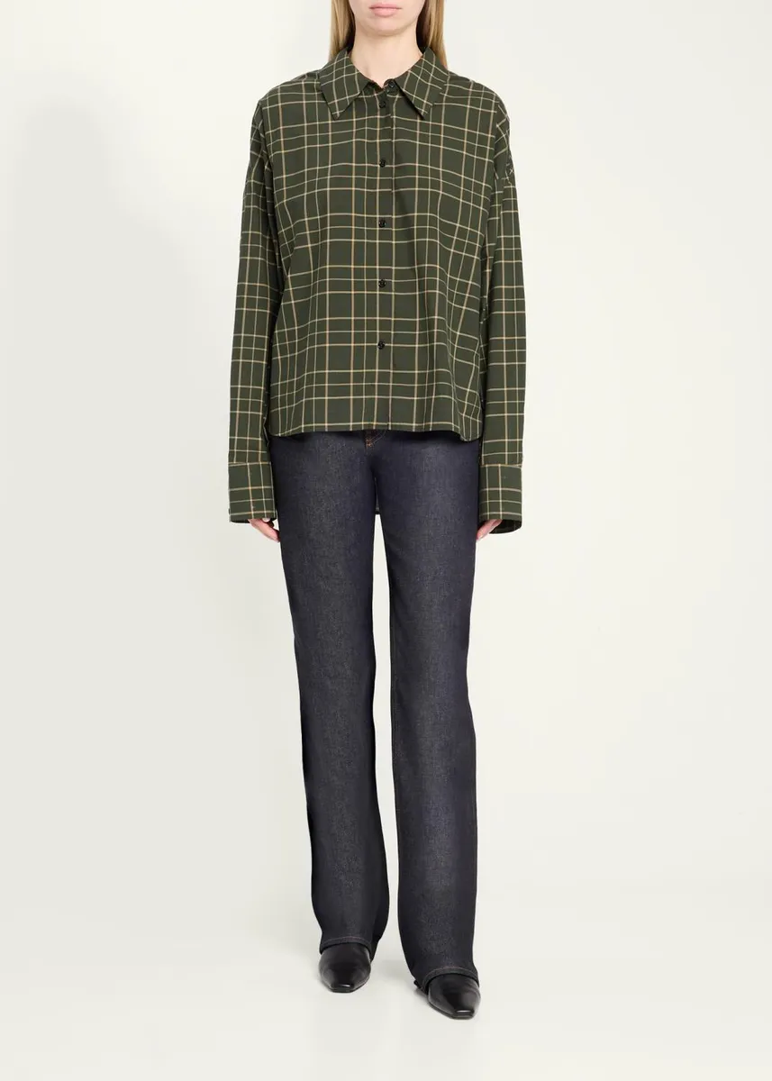 TOTEME Boxy Check Cotton Shirt | Thumbnail 2 TOTEME Boxy Check Cotton Shirt | Thumbnail 2