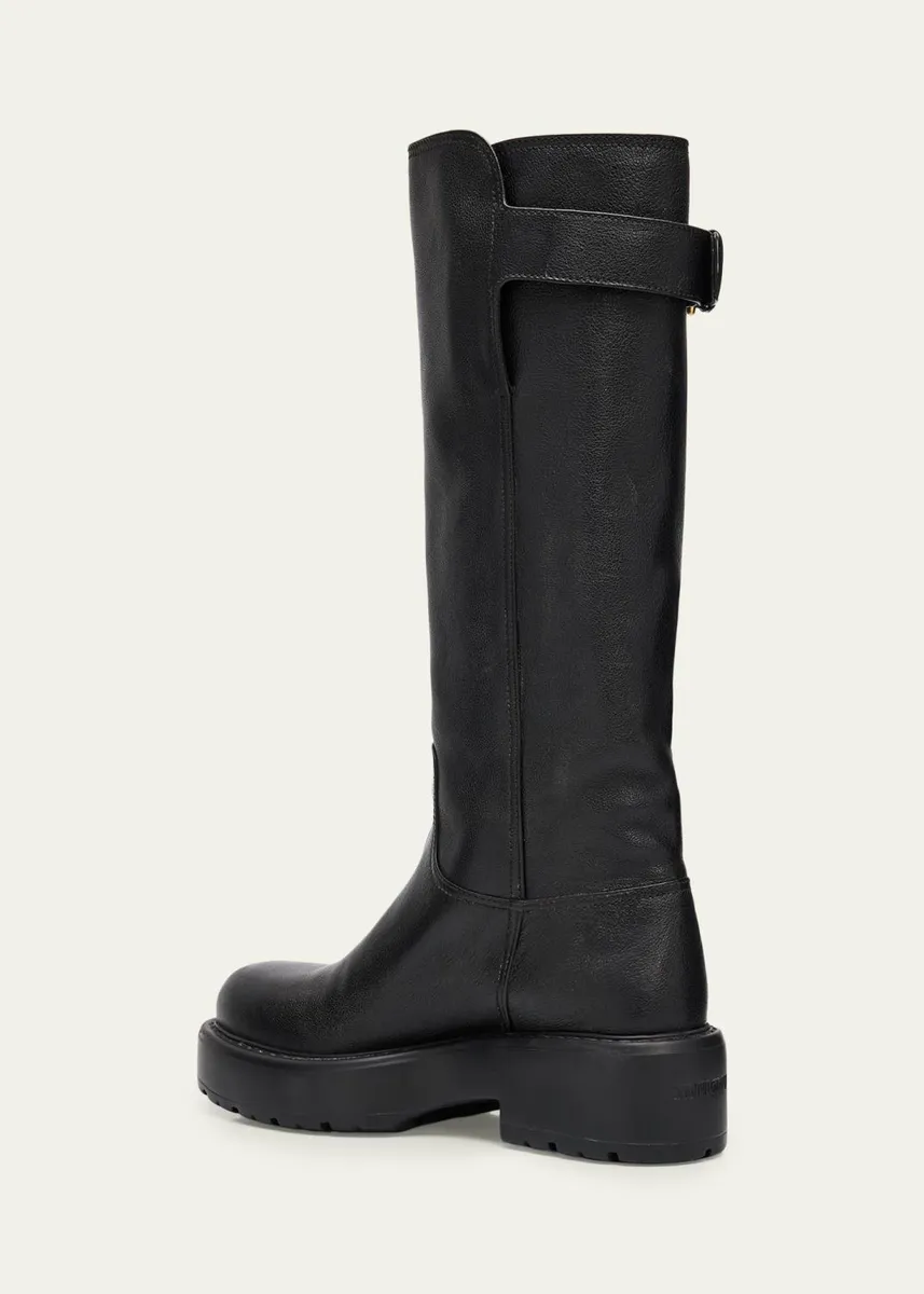 Miu Miu 55mm Leather Knee-High Lug-Sole Boots | Thumbnail 4 Miu Miu 55mm Leather Knee-High Lug-Sole Boots | Thumbnail 4