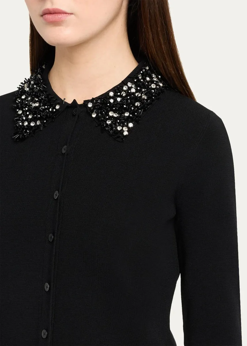 Simkhai Trae Embellished-Collar Crop Cardigan | Thumbnail 5