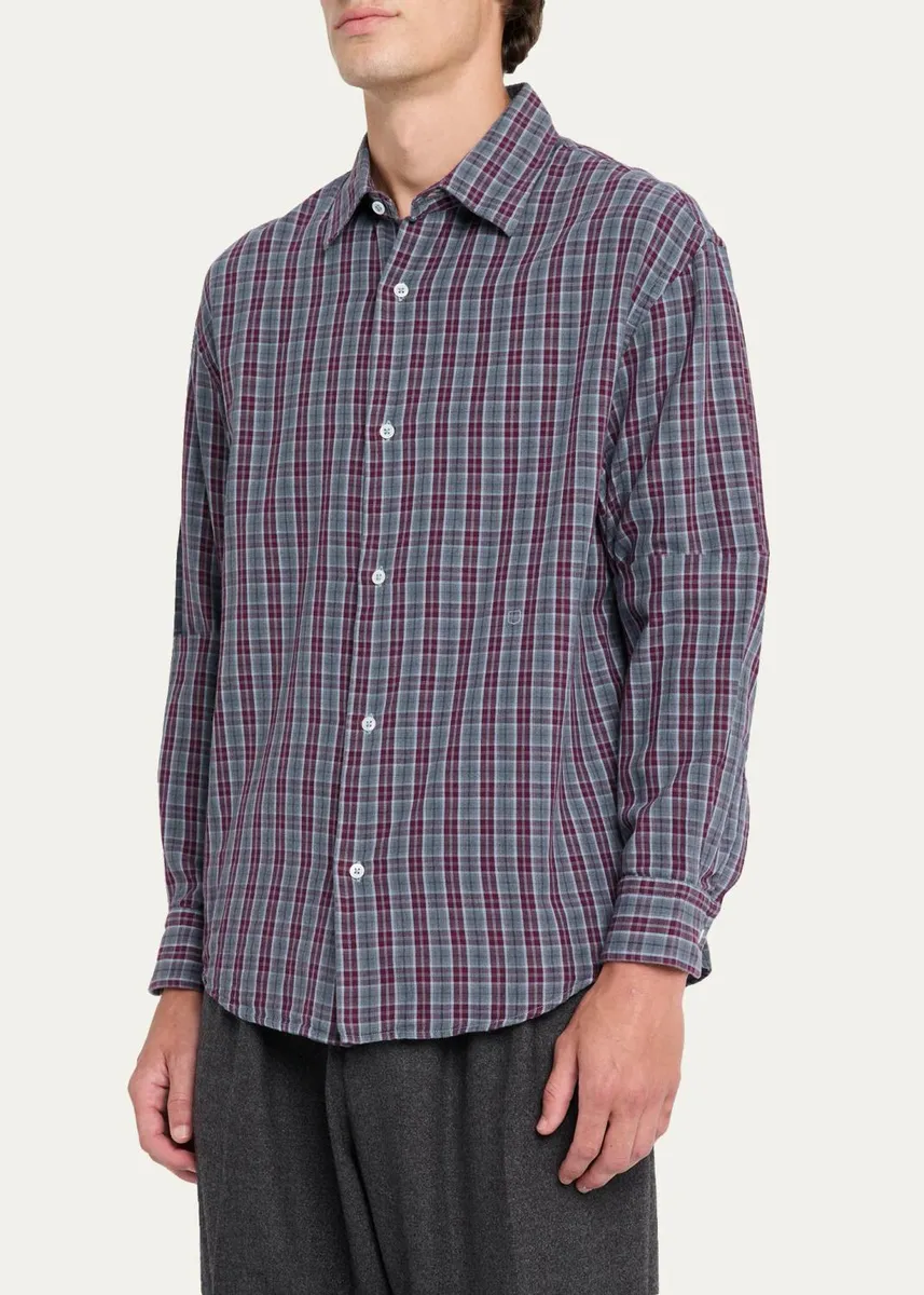 Massimo Alba Men's Plaid Cotton Button-Front Shirt | Thumbnail 4