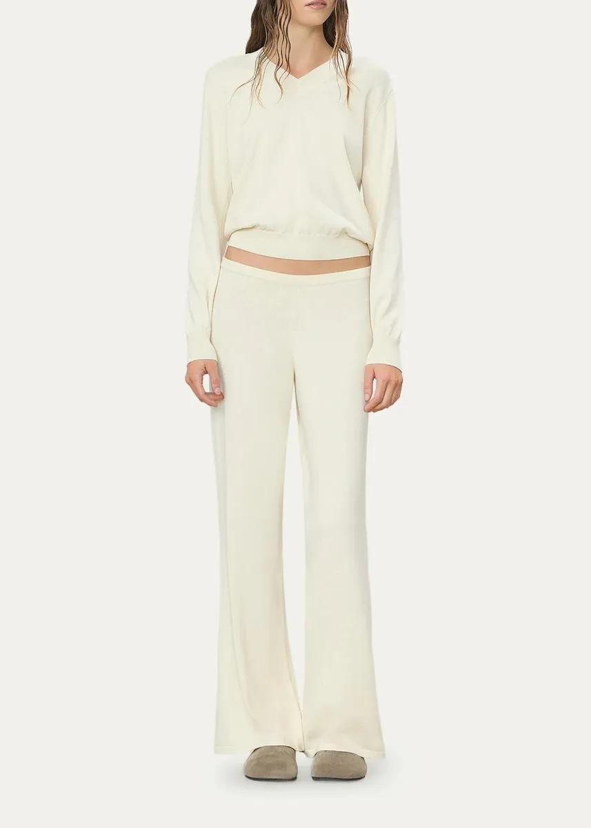 ÉTERNE Lennox Cotton-Cashmere V-Neck Sweater | Thumbnail 2