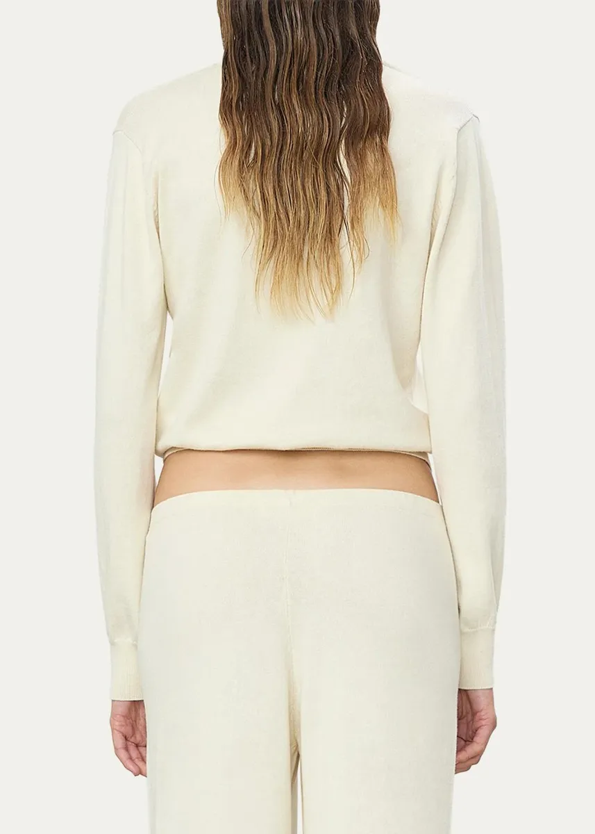 ÉTERNE Lennox Cotton-Cashmere V-Neck Sweater | Thumbnail 3