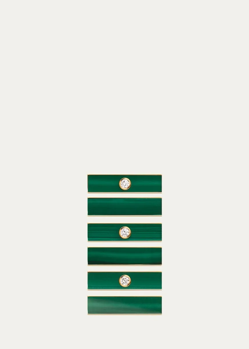 Marie Lichtenberg 18K Yellow Gold, 0.11 Diamond, Malachite & Leather Cord Necklace | Thumbnail 3 Marie Lichtenberg 18K Yellow Gold, 0.11 Diamond, Malachite & Leather Cord Necklace | Thumbnail 3