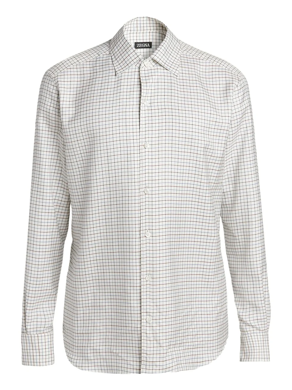 Zegna Men's Silk Grid Check Sport Shirt
