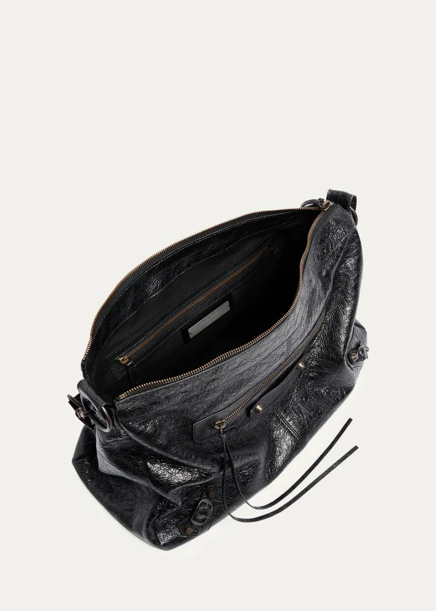 Balenciaga Men's Le City Moto Medium Leather Crossbody/Shoulder Bag | Thumbnail 4 Balenciaga Men's Le City Moto Medium Leather Crossbody/Shoulder Bag | Thumbnail 4