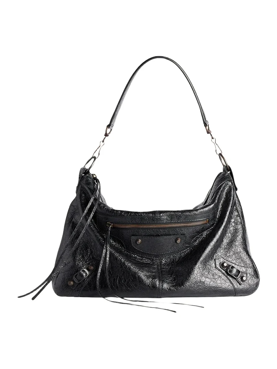 Balenciaga Men's Le City Moto Medium Leather Crossbody/Shoulder Bag
