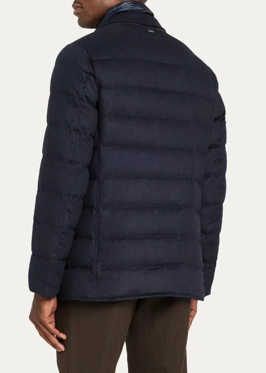 HERNO Men's Cashmere-Blend Quilted Blazer Jacket | Thumbnail 3 HERNO Men's Cashmere-Blend Quilted Blazer Jacket | Thumbnail 3