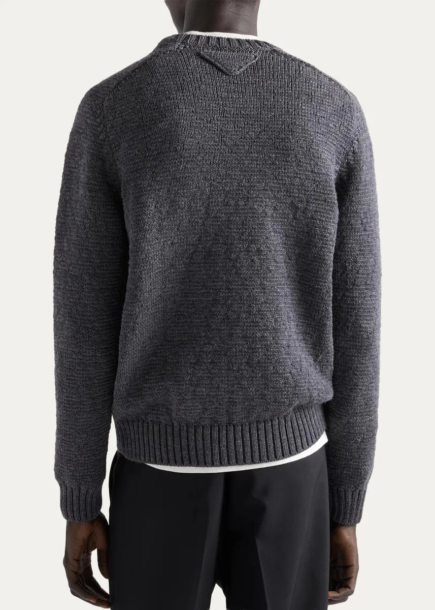 Prada Men's Wool Crewneck Sweater | Thumbnail 3 Prada Men's Wool Crewneck Sweater | Thumbnail 3