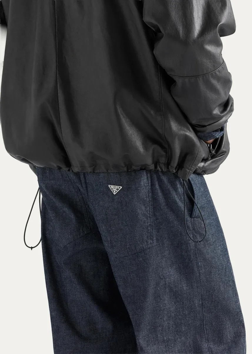 Prada Men's Washed Chambray Pants | Thumbnail 5 Prada Men's Washed Chambray Pants | Thumbnail 5
