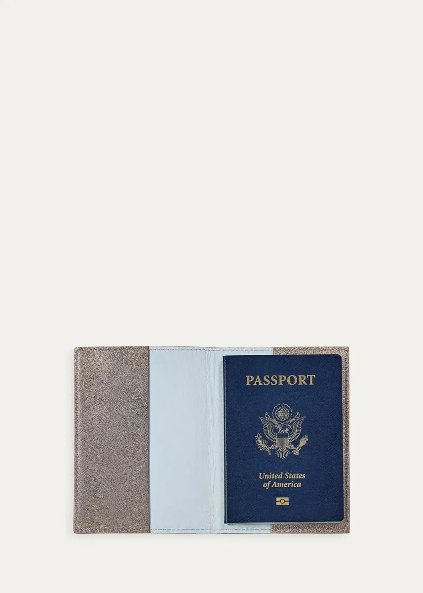Graphic Image Metallic Leather Passport Holder | Thumbnail 2 Graphic Image Metallic Leather Passport Holder | Thumbnail 2