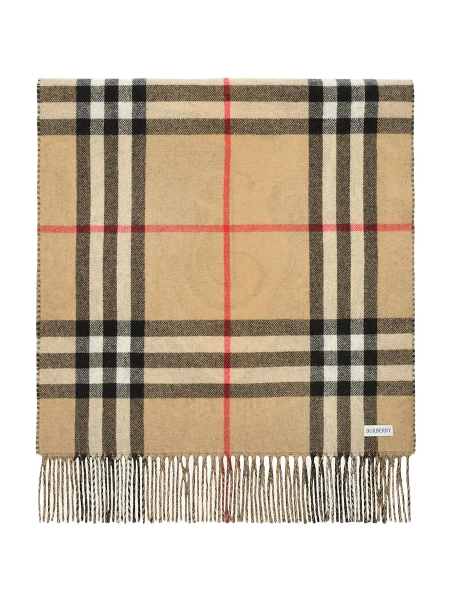 Burberry Men's Reversible Etched Knight Cashmere Scarf
