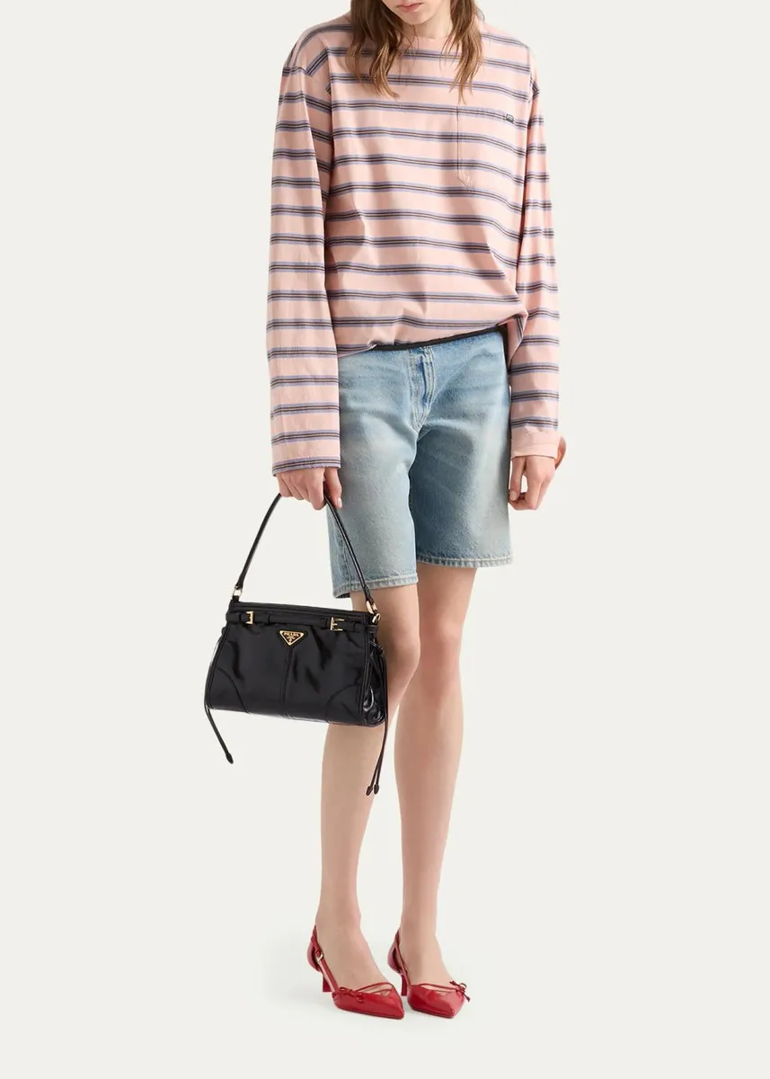 Prada Bonnie Belted Glossy Leather Top-Handle Bag | Thumbnail 4 Prada Bonnie Belted Glossy Leather Top-Handle Bag | Thumbnail 4