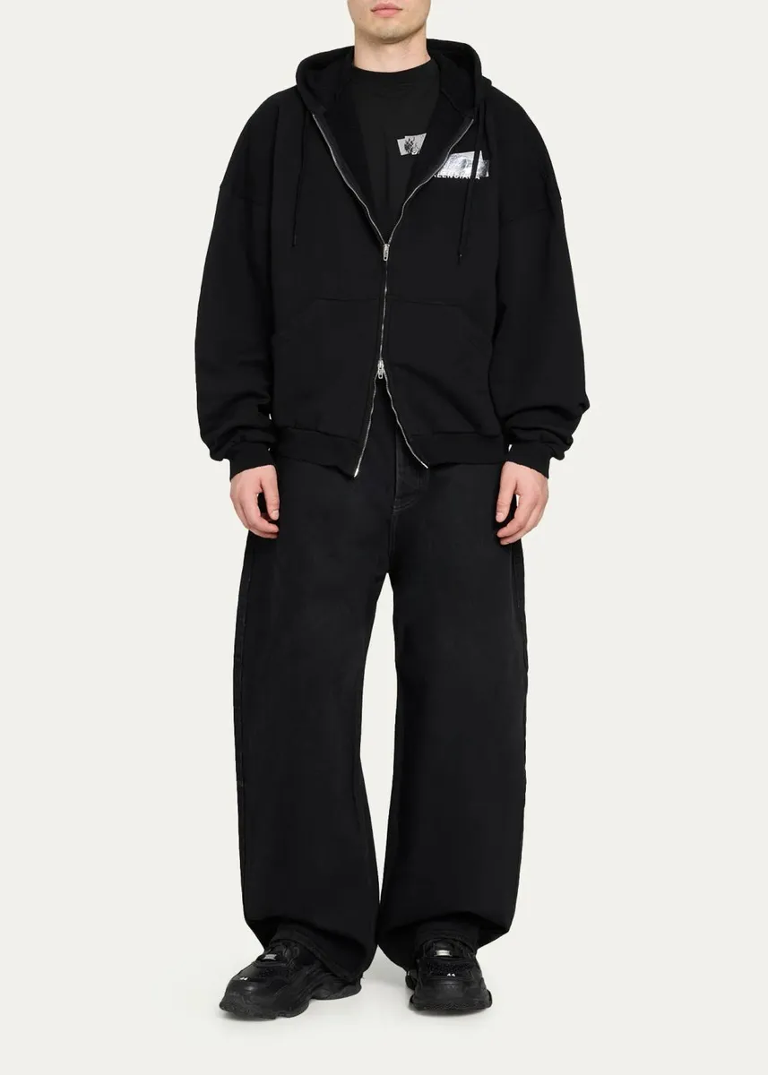 Balenciaga Men's Oversized Tape Logo T-Shirt | Thumbnail 2 Balenciaga Men's Oversized Tape Logo T-Shirt | Thumbnail 2