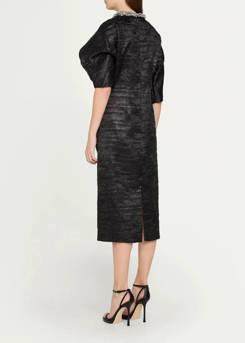 Simkhai Ashleigh Embellished-Neck Midi Dress | Thumbnail 3
