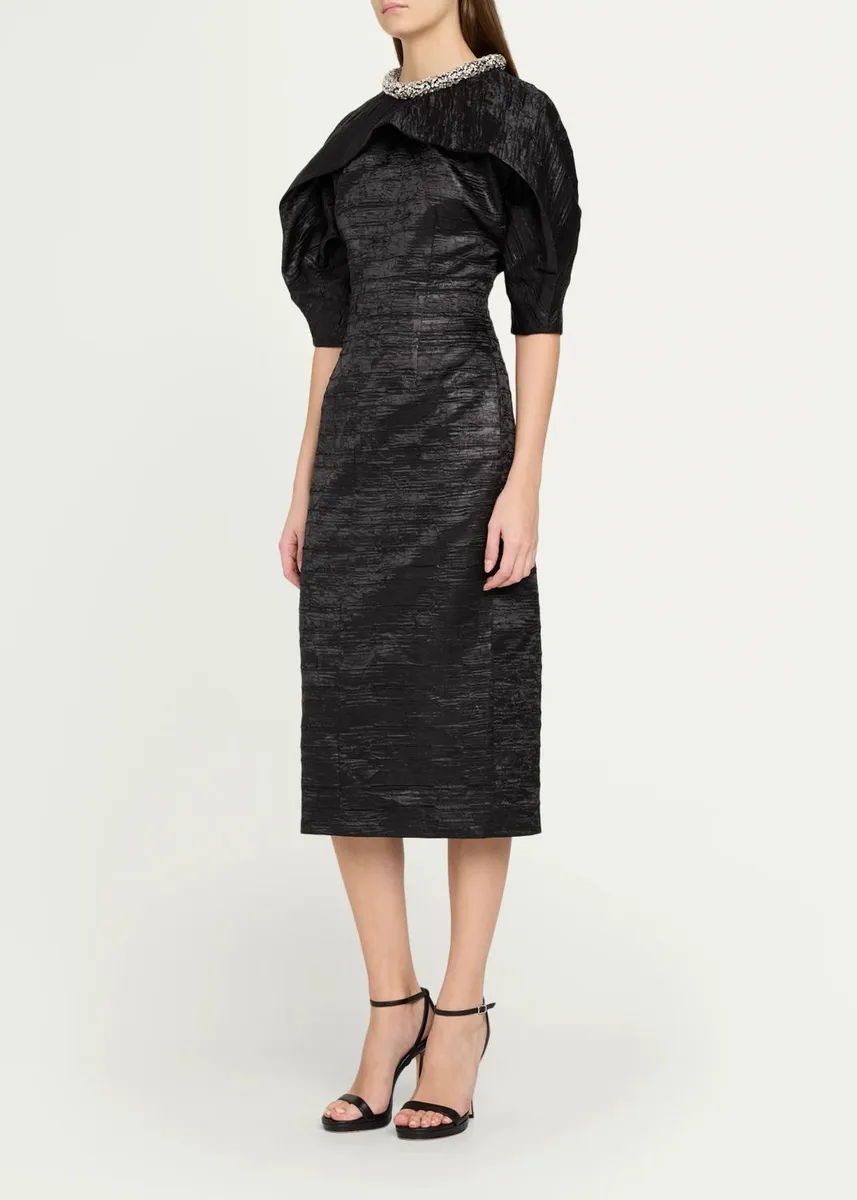 Simkhai Ashleigh Embellished-Neck Midi Dress | Thumbnail 4
