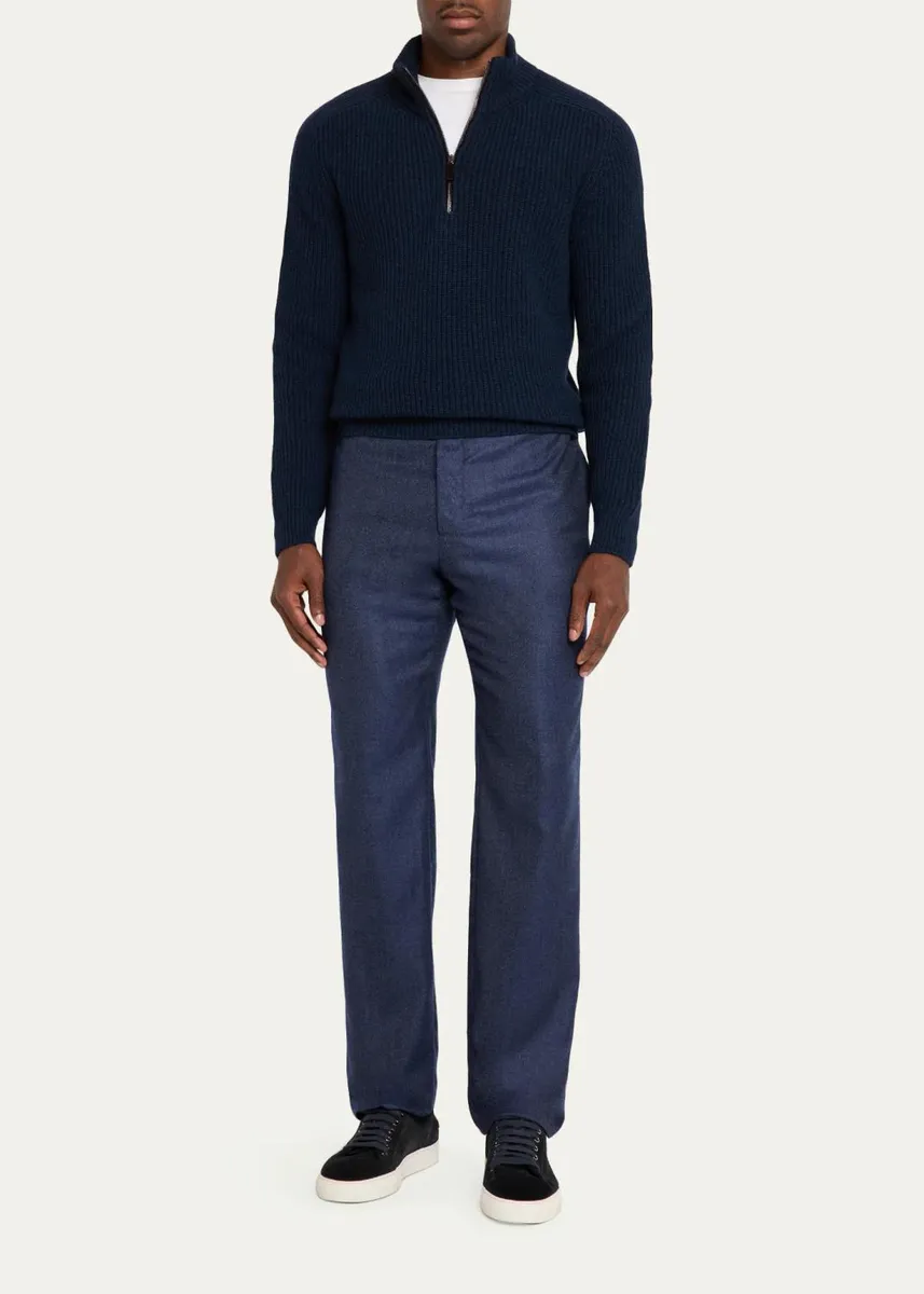 Iris Von Arnim Men's Cashmere Melange Half-Zip Sweater | Thumbnail 2 Iris Von Arnim Men's Cashmere Melange Half-Zip Sweater | Thumbnail 2