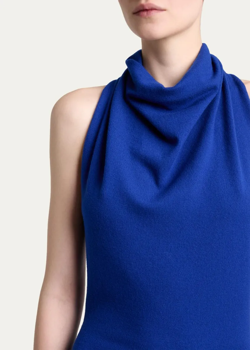 Givenchy Draped Halter Wool Knit Maxi Dress | Thumbnail 5