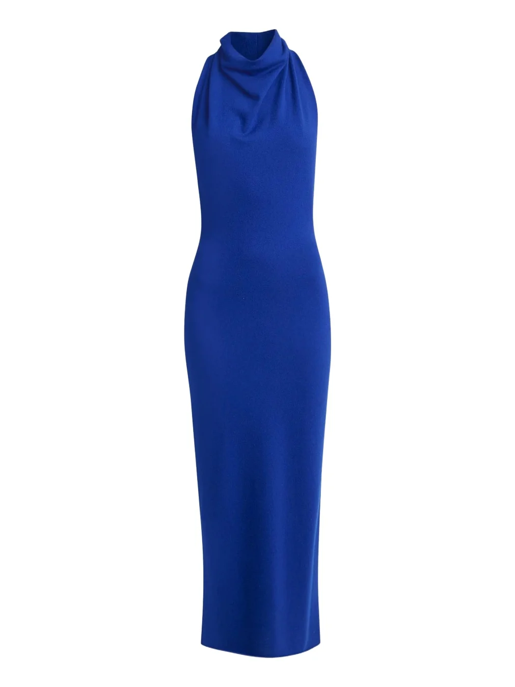 Givenchy Draped Halter Wool Knit Maxi Dress