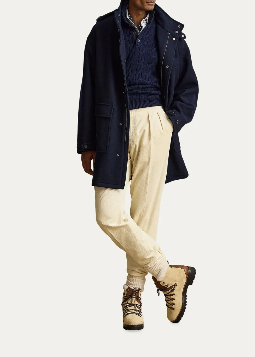 Ralph Lauren Purple Label Men's Cable-Knit Cashmere Mockneck Sweater | Thumbnail 2 Ralph Lauren Purple Label Men's Cable-Knit Cashmere Mockneck Sweater | Thumbnail 2