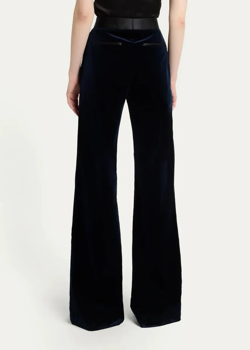 Victoria Beckham Alina Tailored Velvet Wide-Leg Trousers | Thumbnail 3 Victoria Beckham Alina Tailored Velvet Wide-Leg Trousers | Thumbnail 3