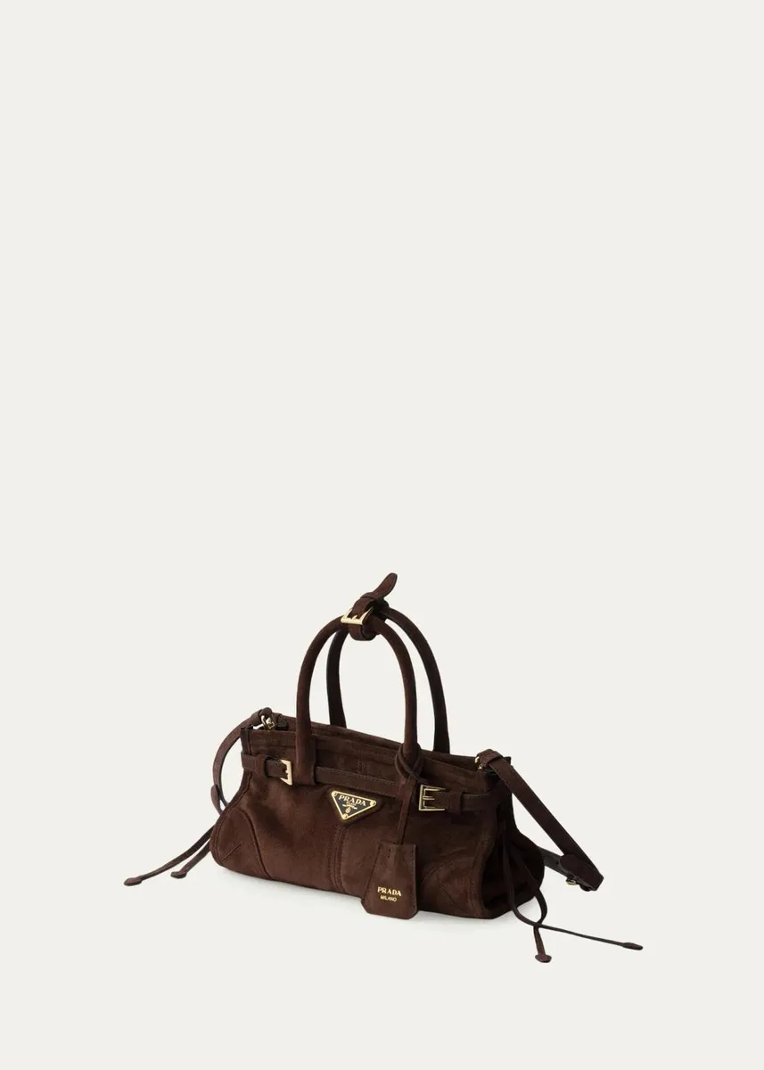 Prada Bonnie Suede Shoulder Bag | Thumbnail 3 Prada Bonnie Suede Shoulder Bag | Thumbnail 3