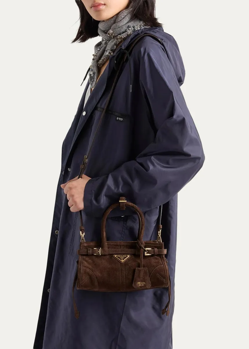 Prada Bonnie Suede Shoulder Bag | Thumbnail 5 Prada Bonnie Suede Shoulder Bag | Thumbnail 5