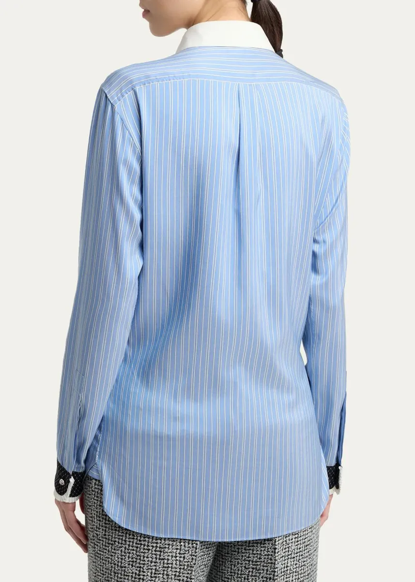 Tom Ford Striped Silk Button-Down Shirt | Thumbnail 3 Tom Ford Striped Silk Button-Down Shirt | Thumbnail 3
