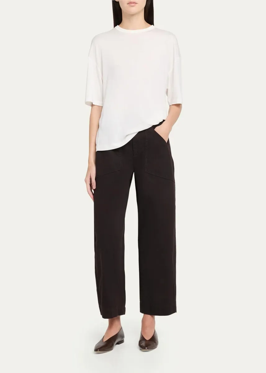 Vince Washed Cotton Twill Mid-Rise Utility Pants | Thumbnail 2 Vince Washed Cotton Twill Mid-Rise Utility Pants | Thumbnail 2