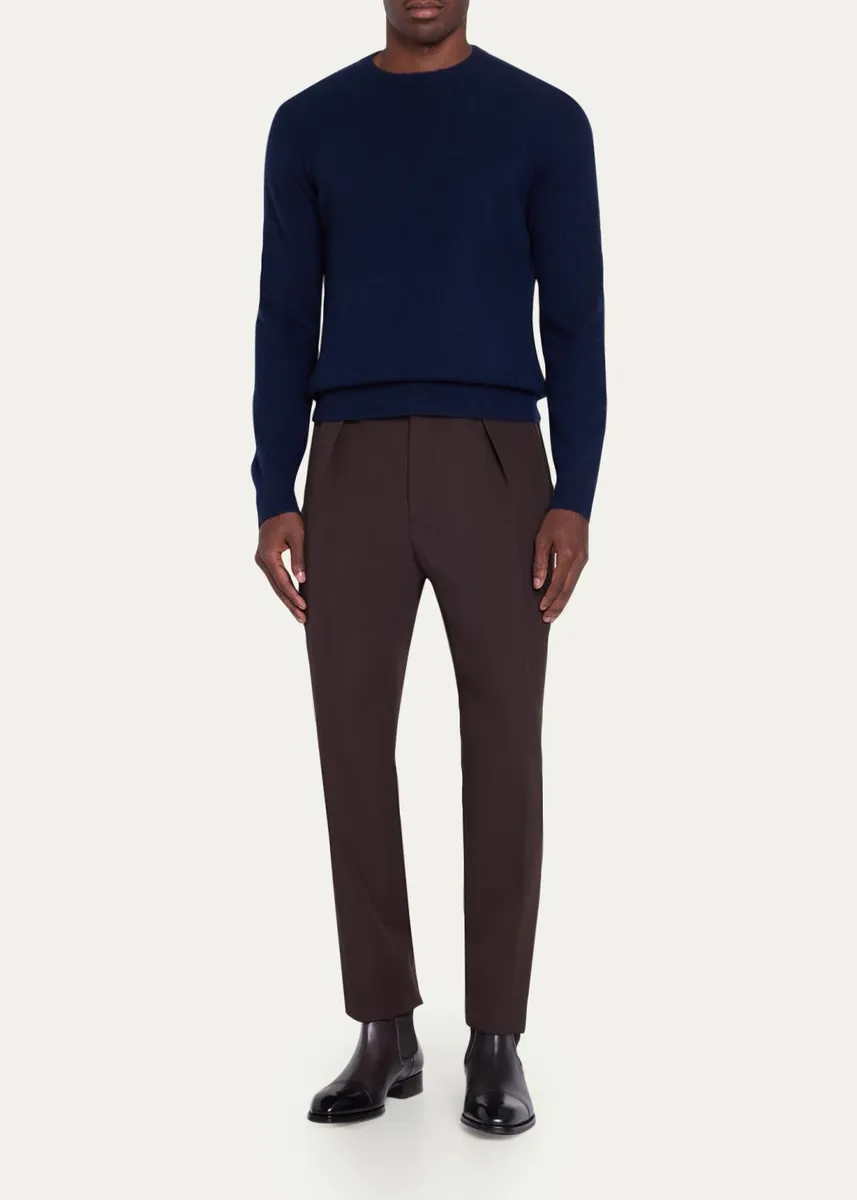 Massimo Alba Men's Brushed Cashmere Crewneck Sweater | Thumbnail 2 Massimo Alba Men's Brushed Cashmere Crewneck Sweater | Thumbnail 2