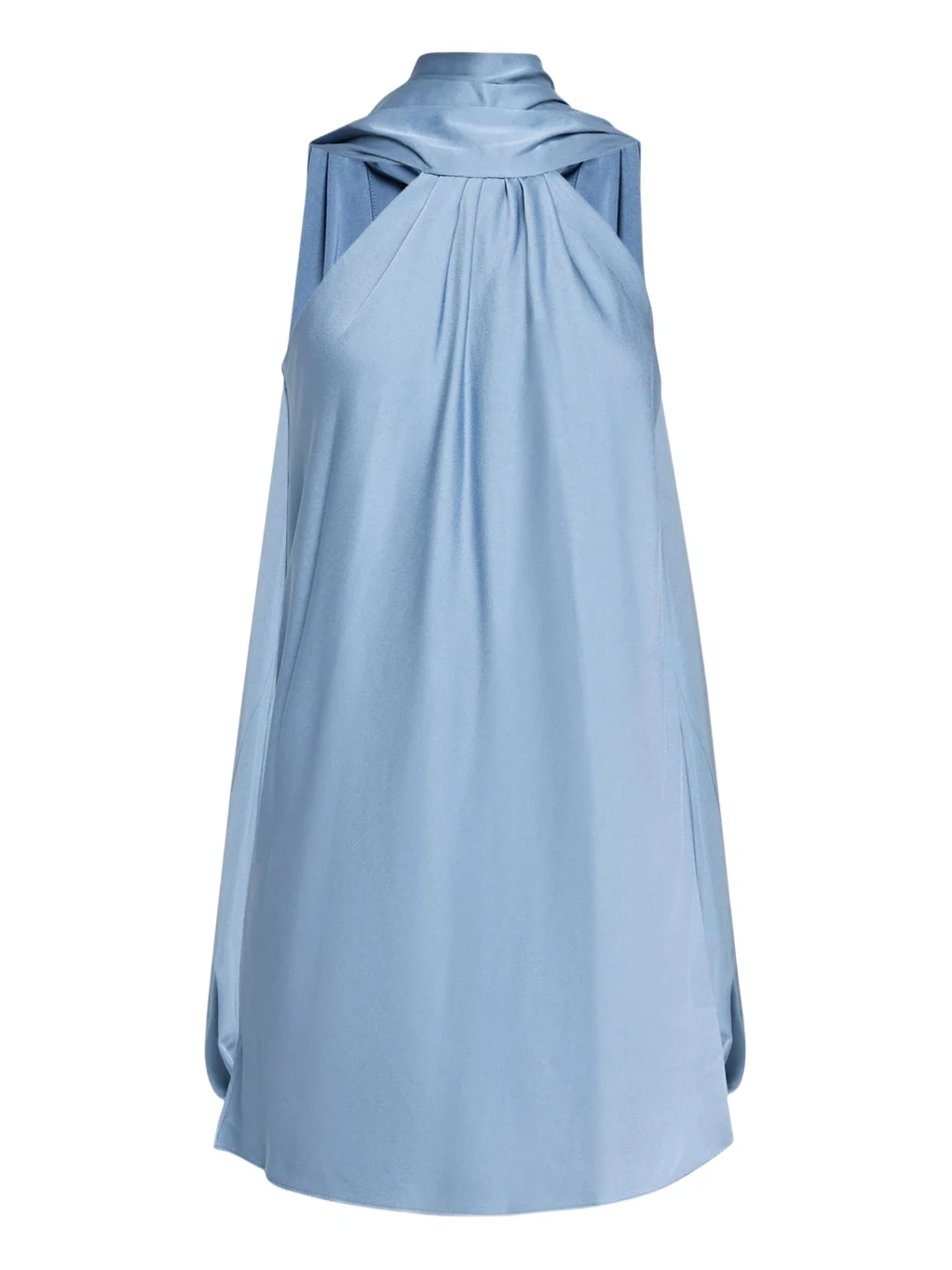 Satin Mock Turtleneck Sleeveless Mini Dress Satin Mock Turtleneck Sleeveless Mini Dress