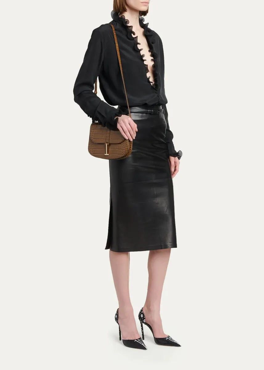 Tom Ford Kara Small Croc-Embossed Leather Crossbody Bag | Thumbnail 9