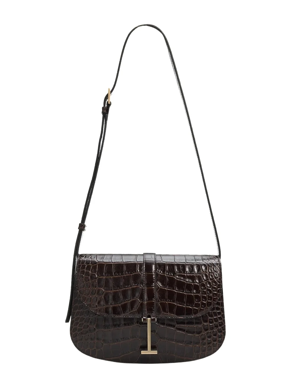 Kara Small Croc-Embossed Leather Crossbody Bag