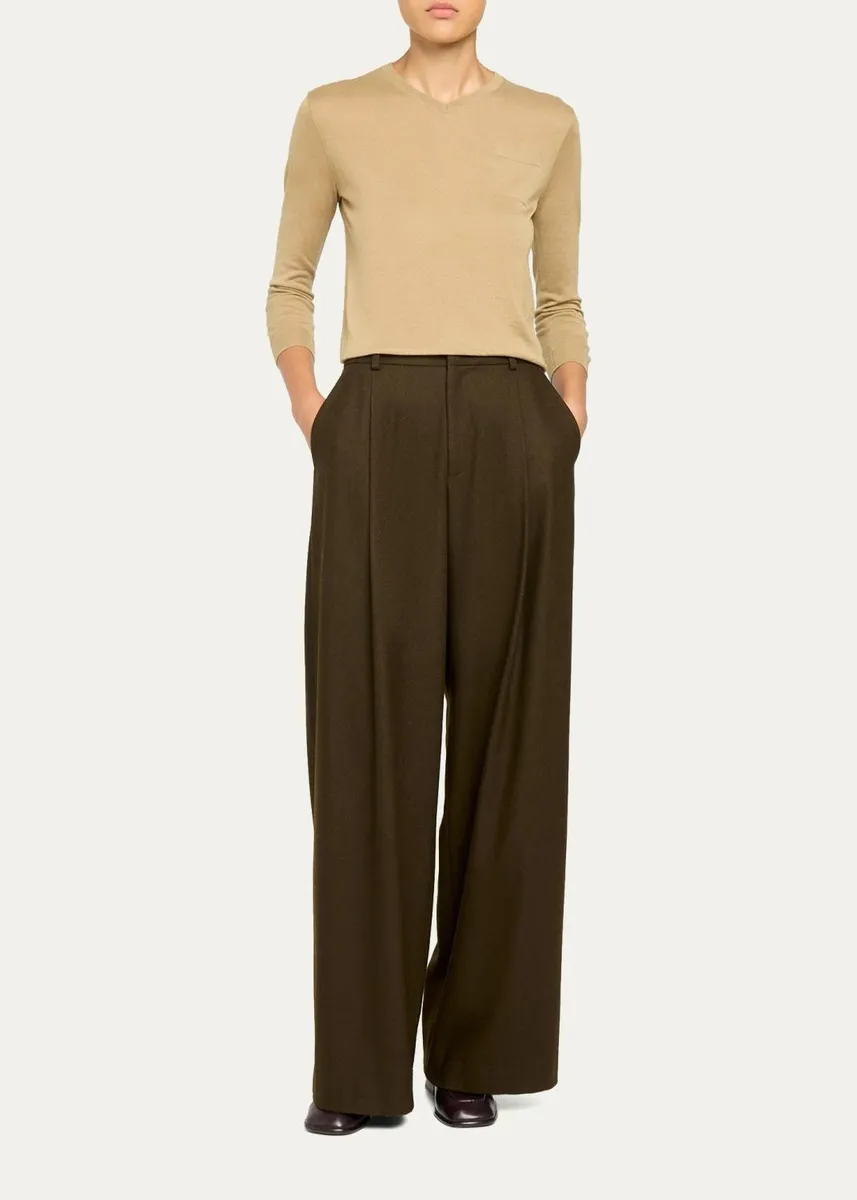 Vince Cashmere-Silk Pocket V-Neck Sweater | Thumbnail 2