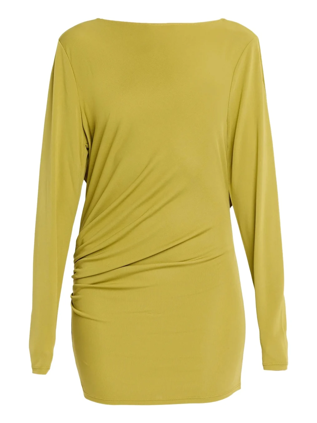 Nia Draped Bateau-Neck Jersey Mini Dress