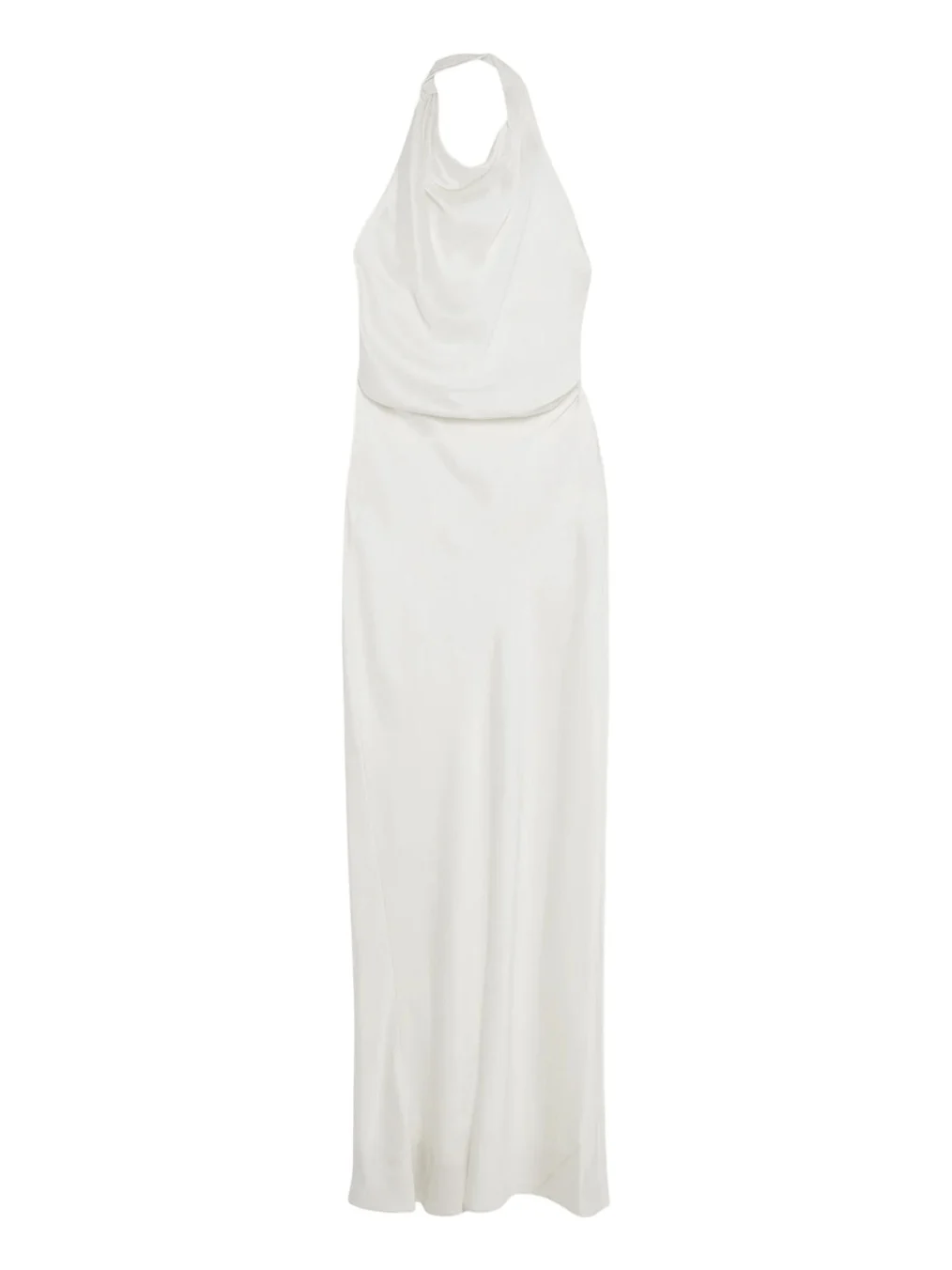Reannon Draped Satin Halter Gown