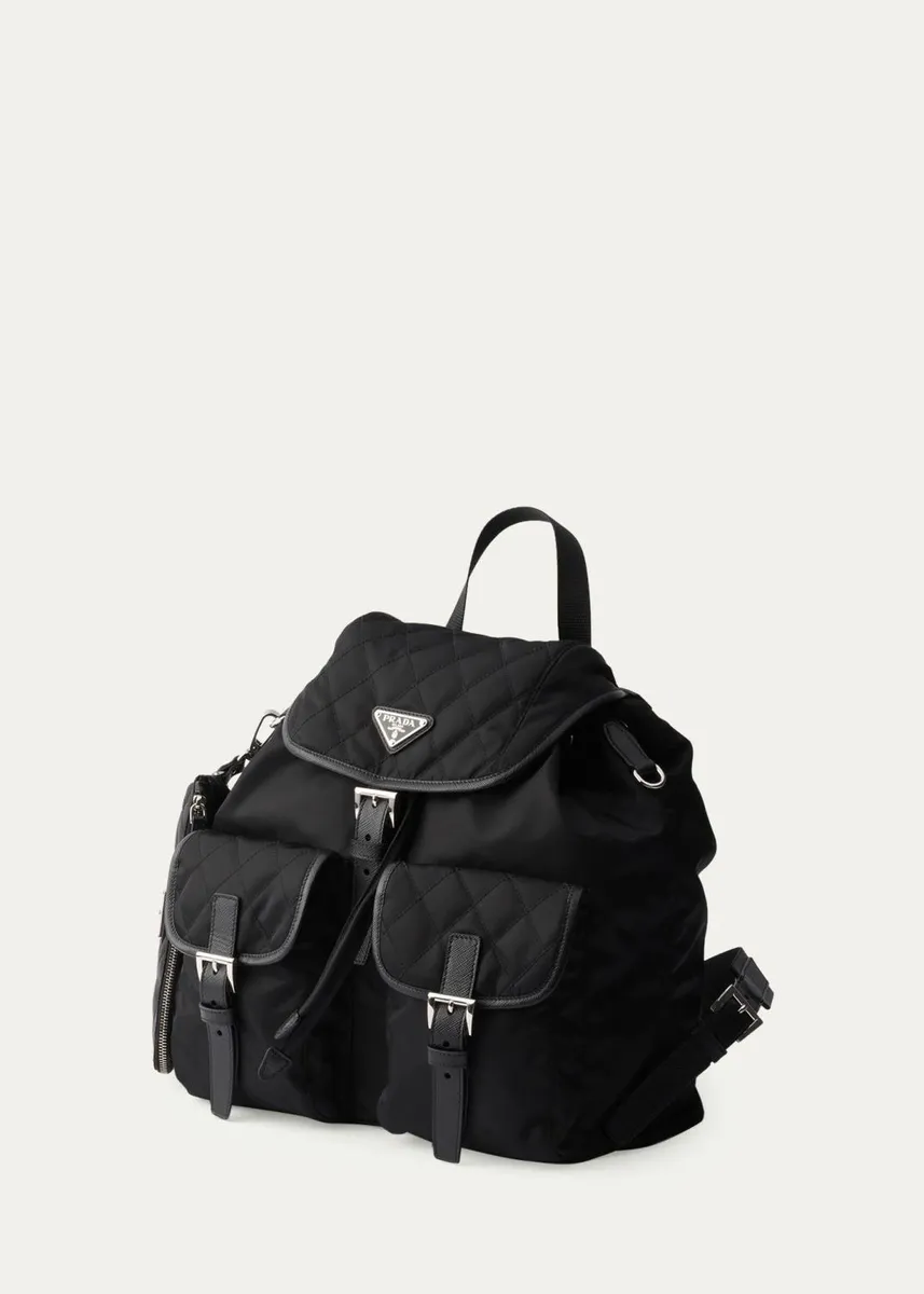 Prada Vela Medium Quilted Re-Nylon Backpack | Thumbnail 3