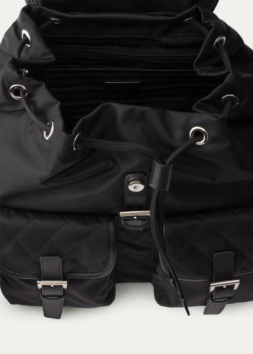 Prada Vela Medium Quilted Re-Nylon Backpack | Thumbnail 4