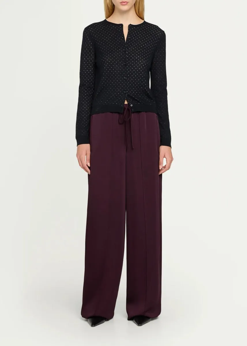 Vince Dotted Wool-Blend Shell Top | Thumbnail 2 Vince Dotted Wool-Blend Shell Top | Thumbnail 2