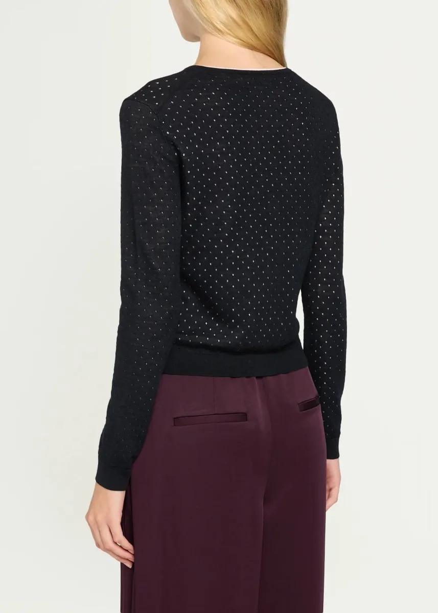Vince Dotted Wool-Blend Shell Top | Thumbnail 3 Vince Dotted Wool-Blend Shell Top | Thumbnail 3