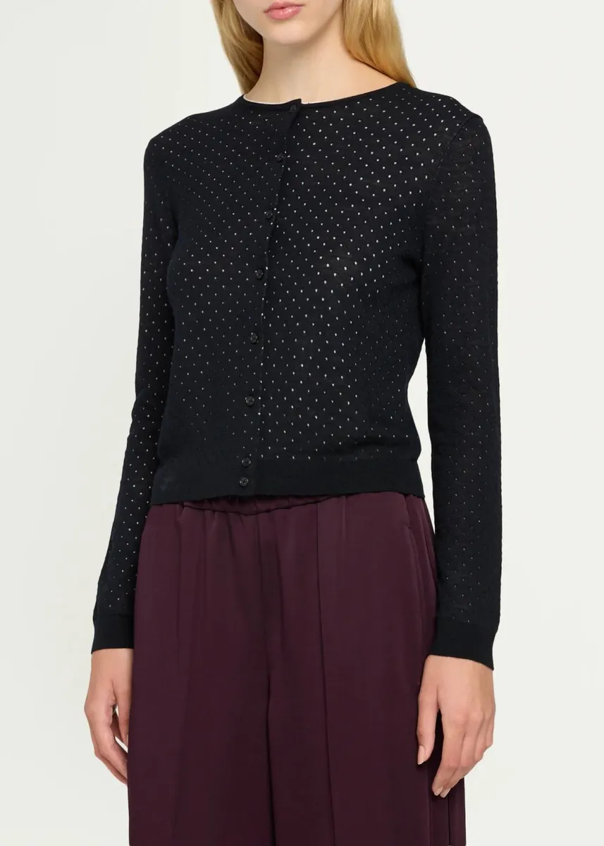 Vince Dotted Wool-Blend Shell Top | Thumbnail 4 Vince Dotted Wool-Blend Shell Top | Thumbnail 4