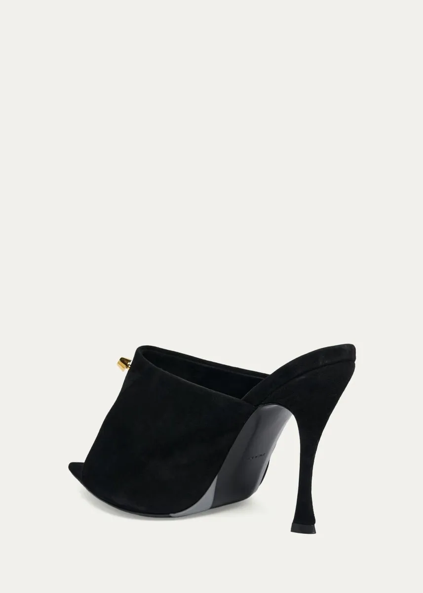 Balenciaga 95mm Suede Peep-Toe Mules | Thumbnail 4 Balenciaga 95mm Suede Peep-Toe Mules | Thumbnail 4