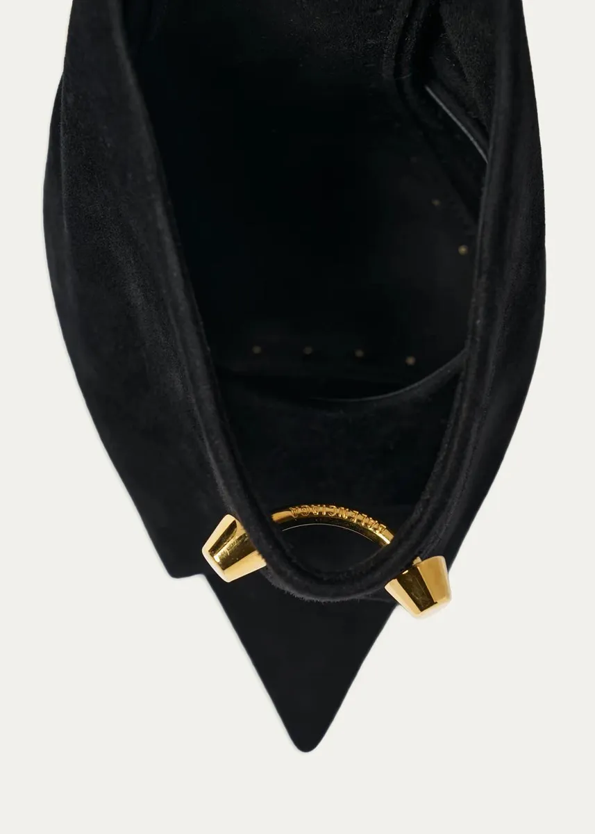 Balenciaga 95mm Suede Peep-Toe Mules | Thumbnail 5 Balenciaga 95mm Suede Peep-Toe Mules | Thumbnail 5