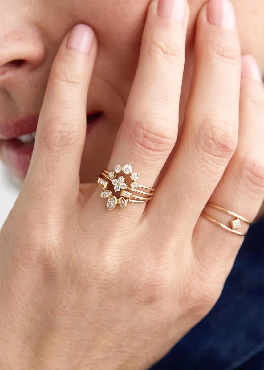 Zoë Chicco 14K Diamond Quad Ring | Thumbnail 2 Zoë Chicco 14K Diamond Quad Ring | Thumbnail 2