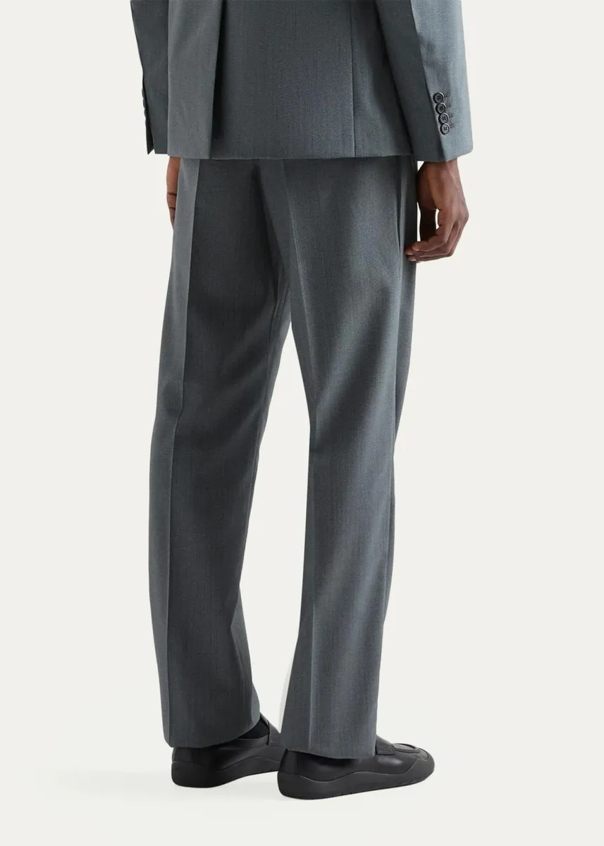 Prada Men's Mouliné Wool Pants | Thumbnail 3 Prada Men's Mouliné Wool Pants | Thumbnail 3