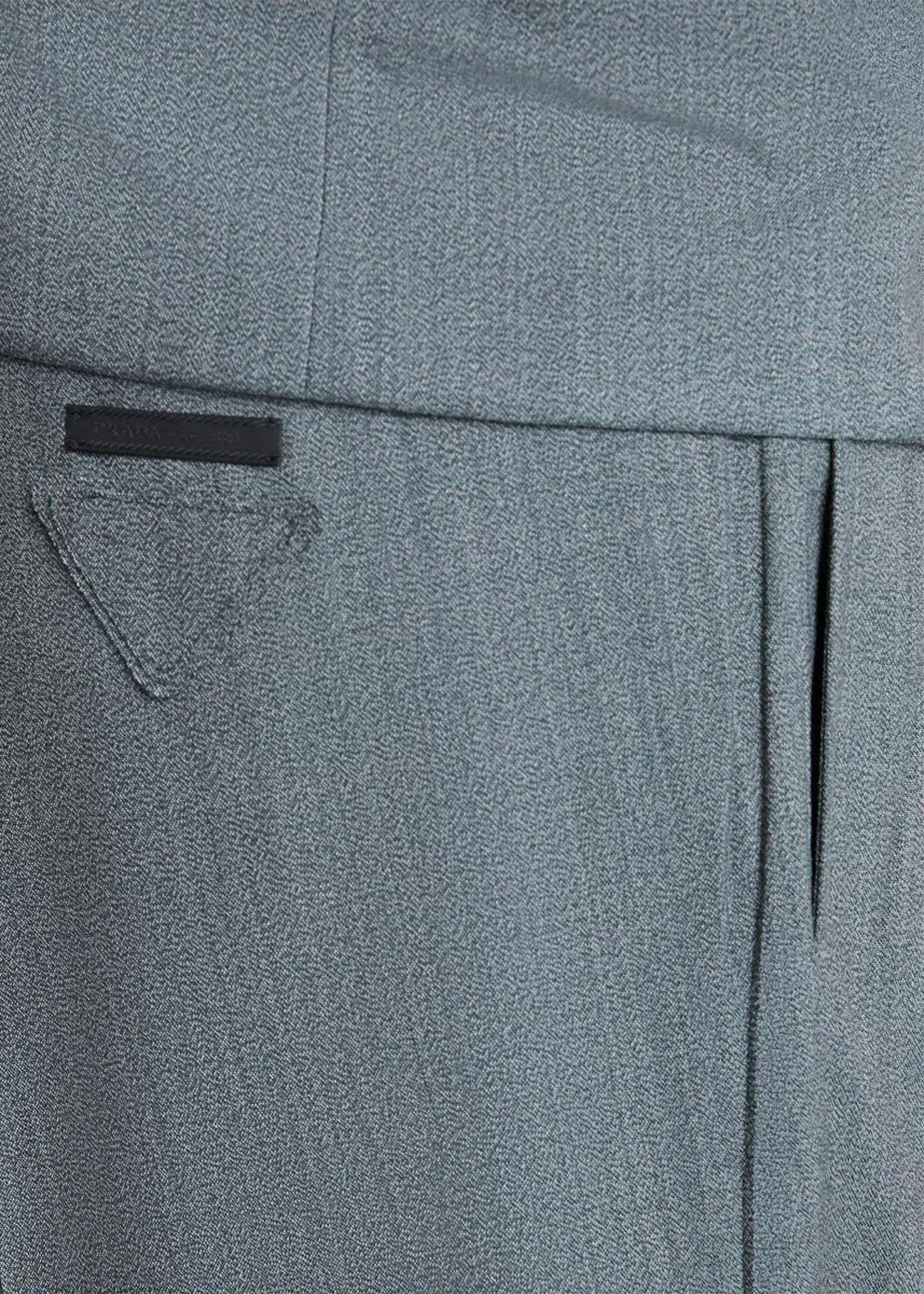 Prada Men's Mouliné Wool Pants | Thumbnail 5 Prada Men's Mouliné Wool Pants | Thumbnail 5
