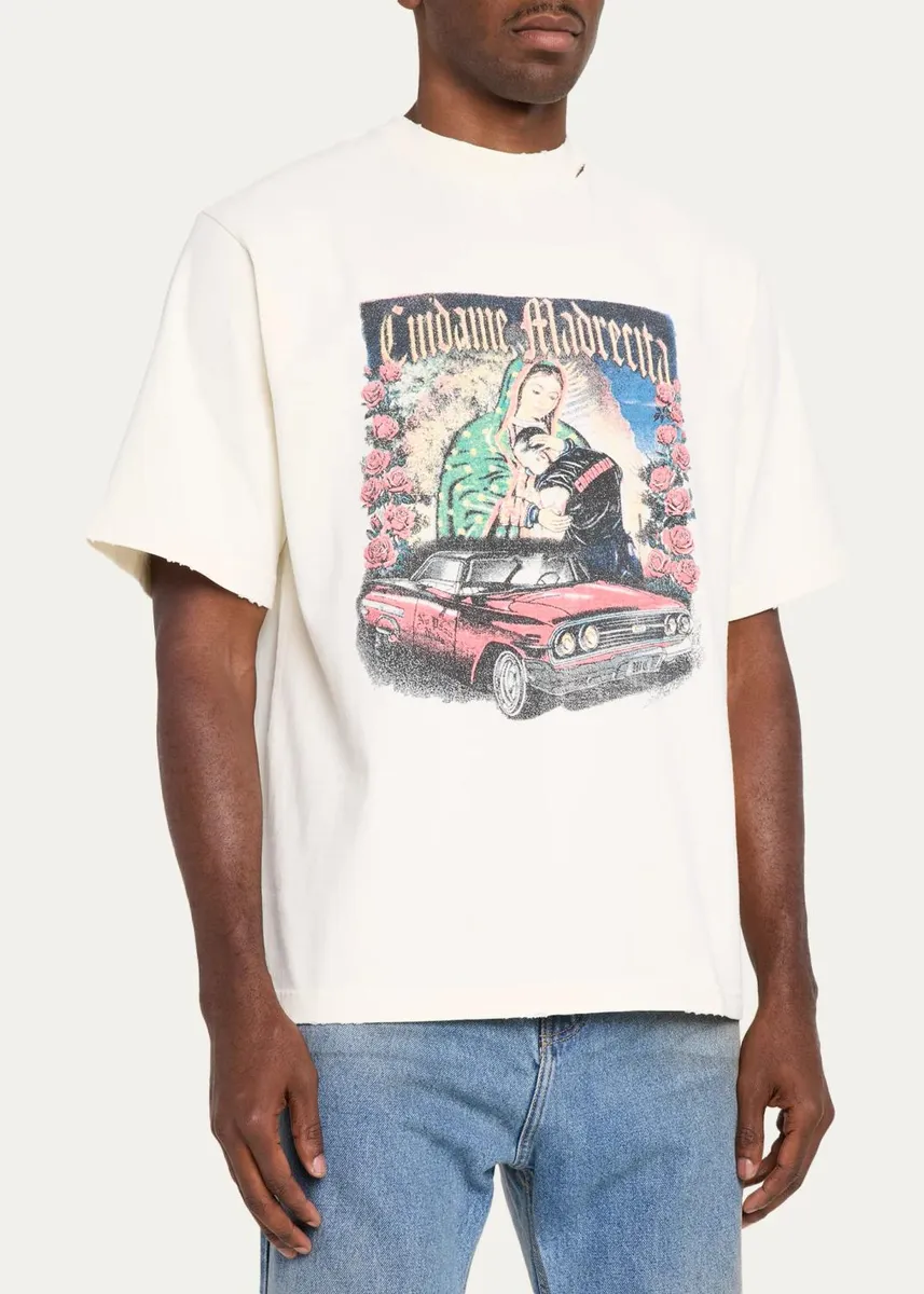 Willy Chavarria Men's Classic Car Graphic T-Shirt | Thumbnail 4 Willy Chavarria Men's Classic Car Graphic T-Shirt | Thumbnail 4