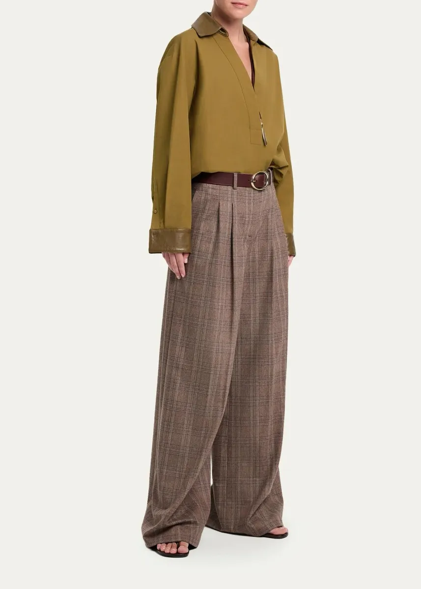 TWP A Case Of You Cotton-Leather Blouse | Thumbnail 2 TWP A Case Of You Cotton-Leather Blouse | Thumbnail 2