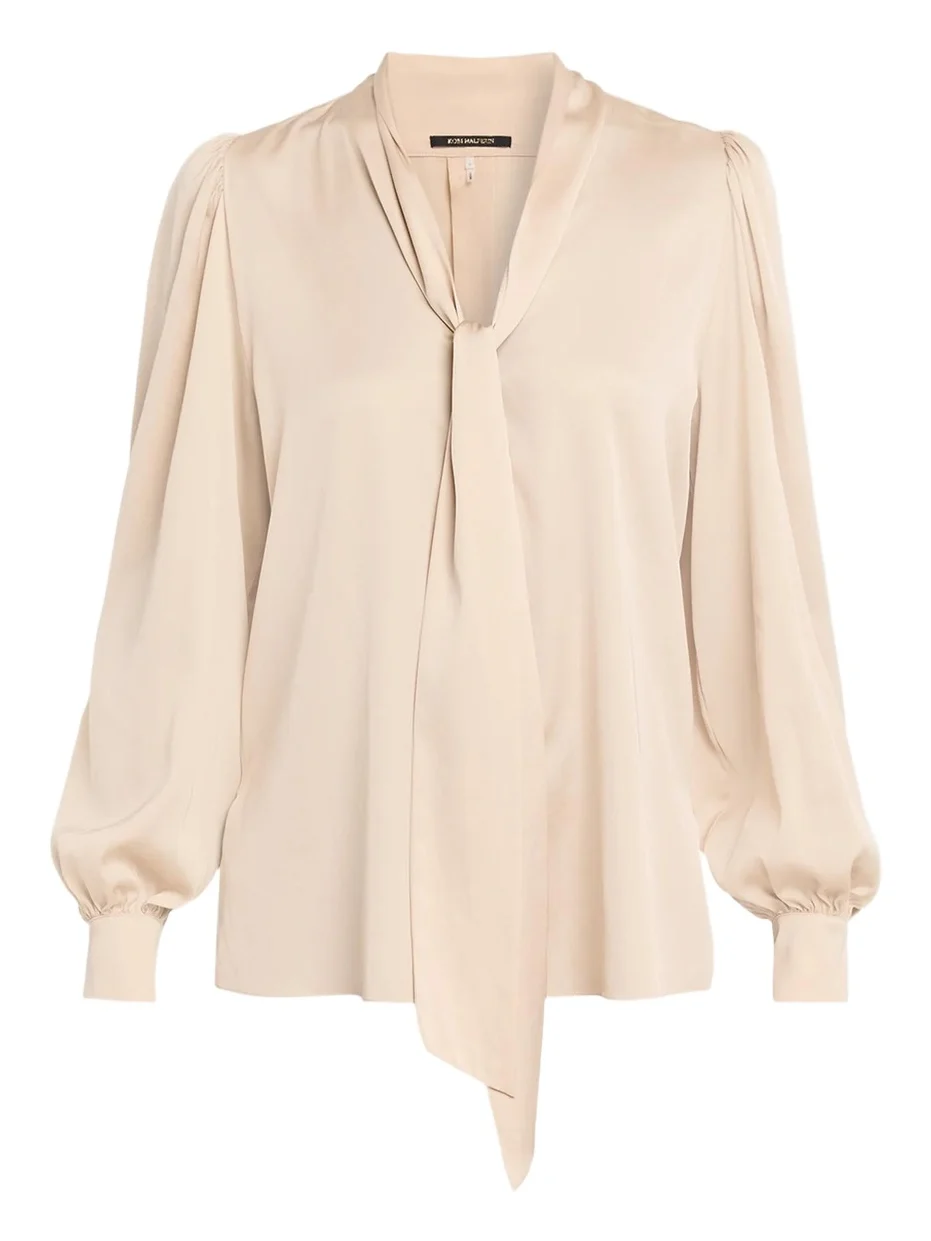 Selena Stretch-Silk Tieneck Blouse Selena Stretch-Silk Tieneck Blouse