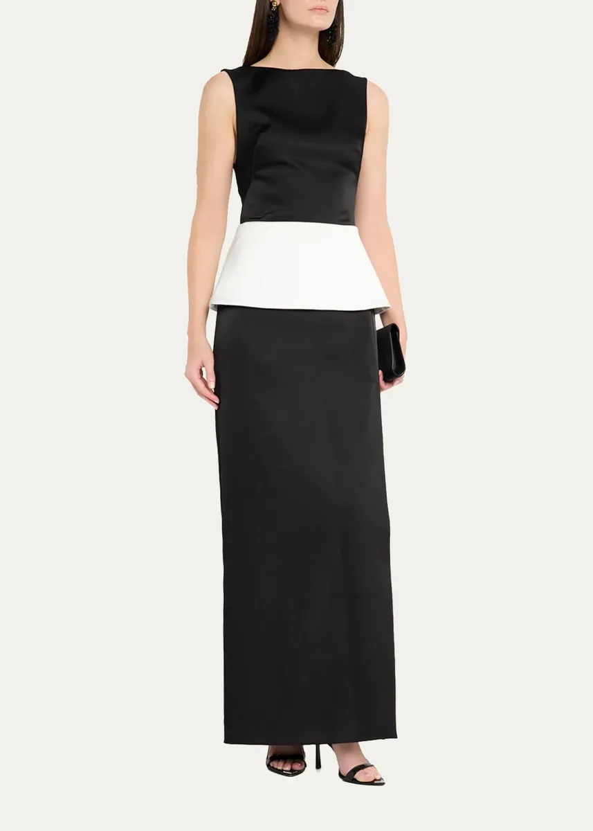 Simkhai Sirel Sleeveless Peplum Column Gown | Thumbnail 4 Simkhai Sirel Sleeveless Peplum Column Gown | Thumbnail 4